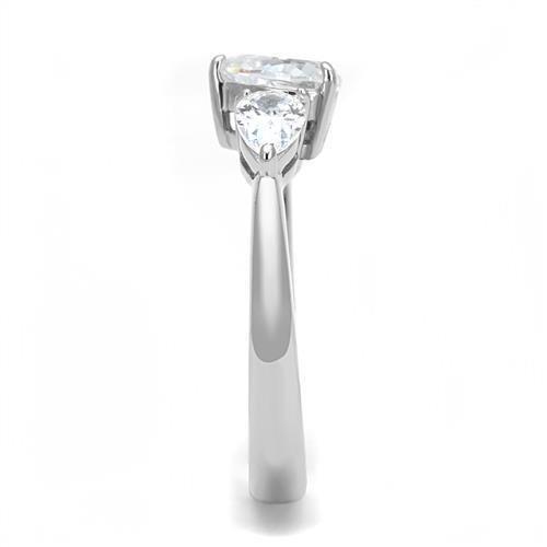 stainless steel heart cz ring, perfect for daily wear