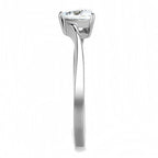 Women's stainless steel heart ring with sparkling stone, elegant accessory