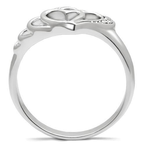 Women's stainless steel heart ring with elegant design for everyday wear