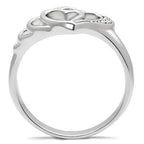Women's stainless steel heart ring with elegant design for everyday wear