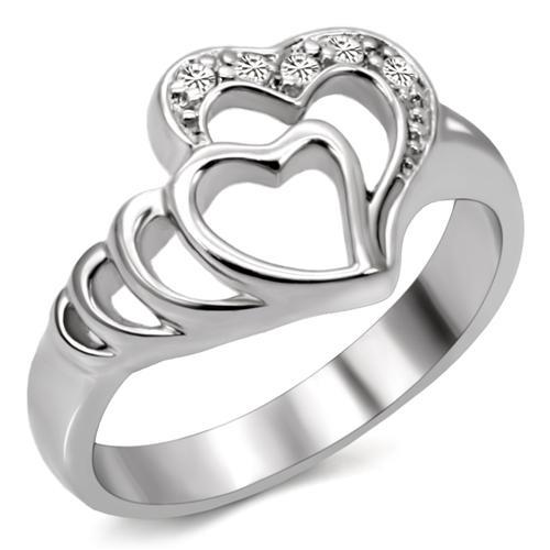 women's stainless steel heart ring, perfect for daily wear