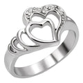 women's stainless steel heart ring, perfect for daily wear