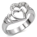 women's stainless steel heart ring, perfect for daily wear