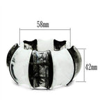 Stylish statement bracelets for women in black and white swirl design, measuring 58mm by 42mm