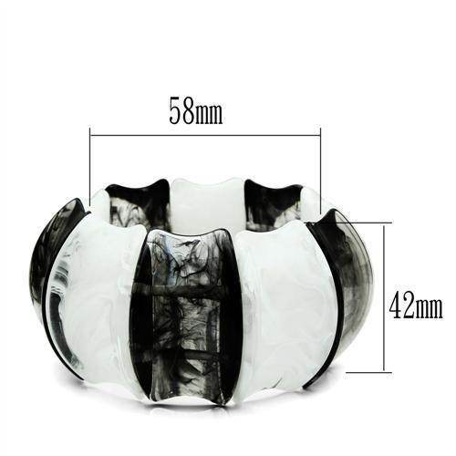Stylish statement bracelets for women in black and white swirl design, measuring 58mm by 42mm