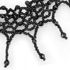 Elegant black statement choker necklace for women featuring intricate beaded design