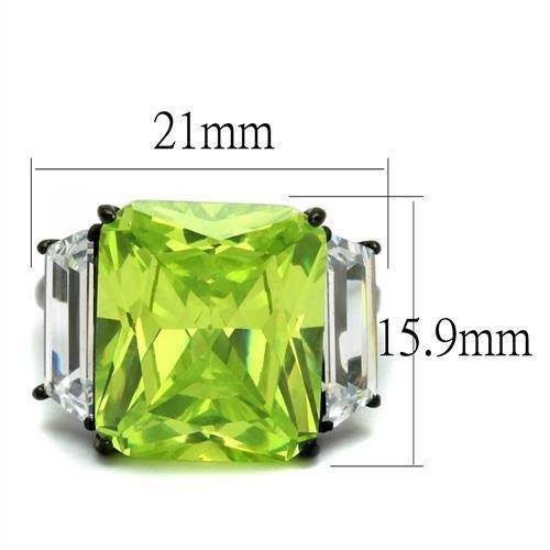 VacationGrabs statement cocktail ring for women featuring a large green gemstone and clear accents