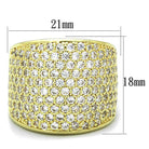 Stunning Statement Gold Ring with Sparkling Clear Crystals and Elegant Design
