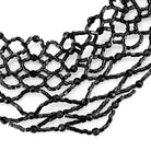 Elegant statement necklace rhodium brass with intricate black bead design for a striking look