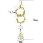VacationGrabs statement pearl drop earrings in gold with unique circular design and sparkling gem