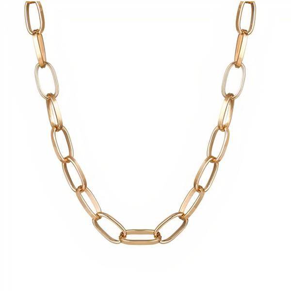 ClaudiaG Collection statement silver link necklace featuring interlocking oval links for a bold look
