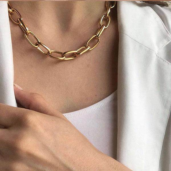 ClaudiaG Collection statement silver link necklace designed for stylish elegance and versatility