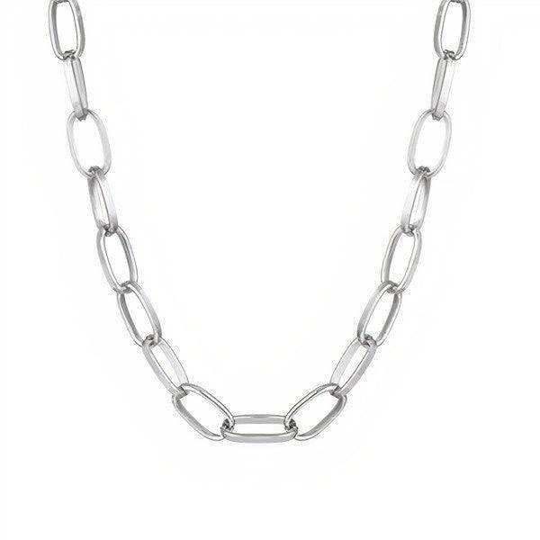 ClaudiaG Collection statement silver link necklace with large interlocking links for a bold look