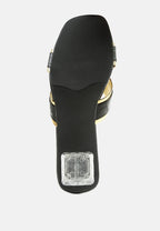 Sandales Stellar Gold Line à talon sculpté Croc