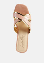 Sandales Stellar Gold Line à talon sculpté Croc