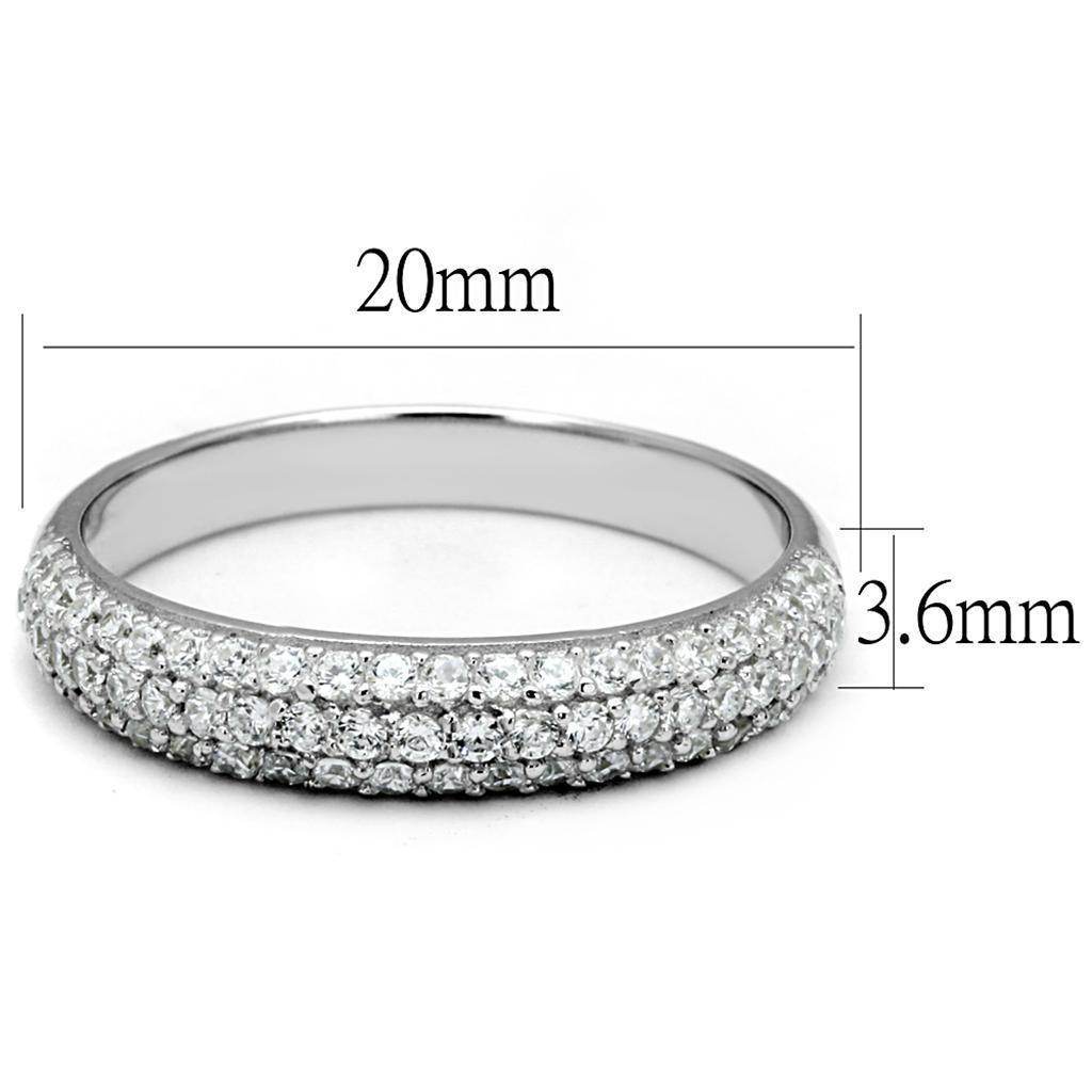 Sparkling sterling silver band for women with a micro-paved design and elegant shine
