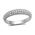 Shiny sterling silver band for women with sparkling cubic zirconia accents for an elegant look