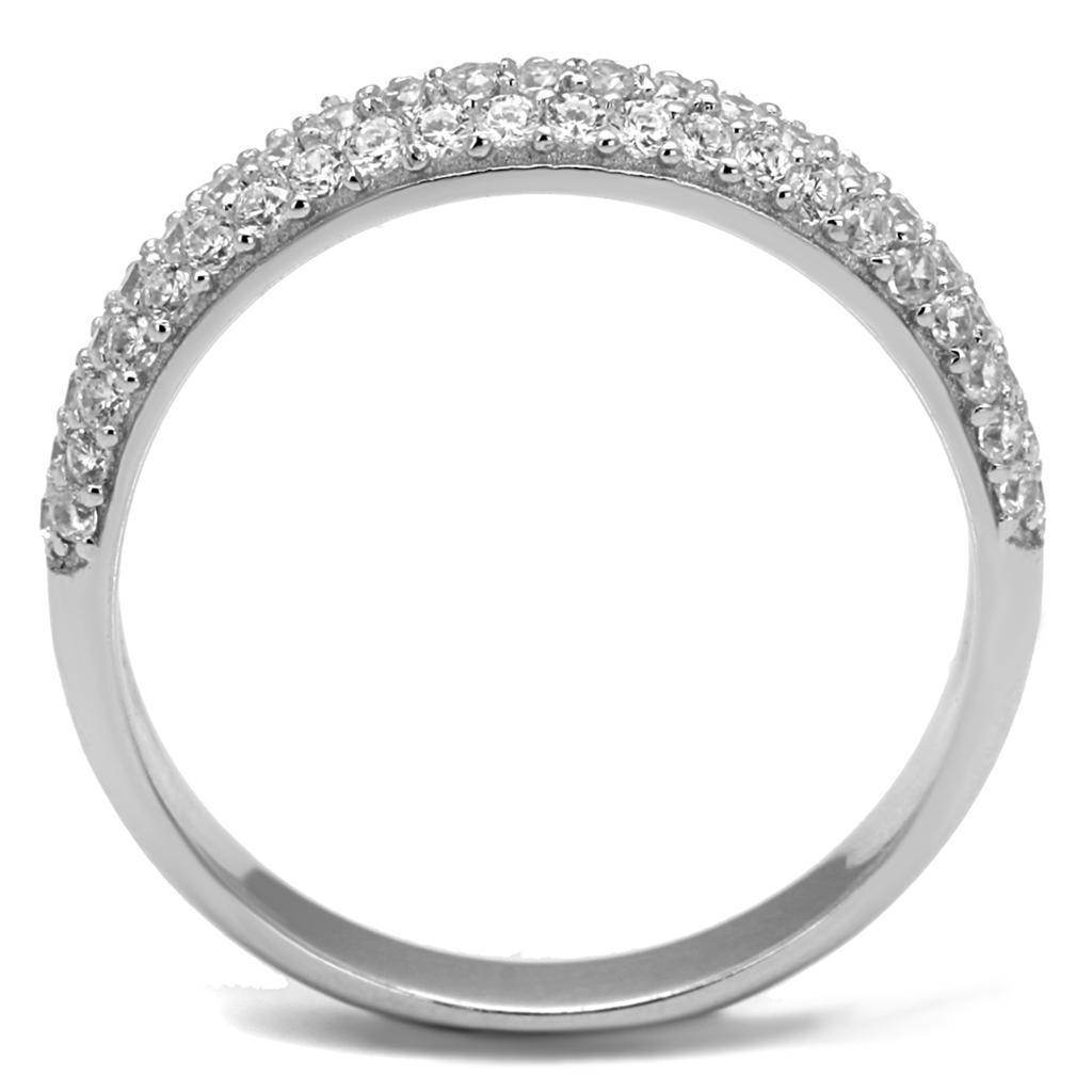 Elegant sterling silver band for women adorned with sparkling stones for a stunning look