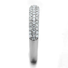 Stylish sterling silver band for women featuring a row of sparkling gemstones for an elegant look