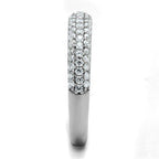 Stylish sterling silver band for women featuring a row of sparkling gemstones for an elegant look
