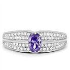 Sterling silver cocktail ring for women featuring a purple gemstone and sparkling accents
