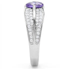 Sterling silver cocktail ring for women featuring a stunning purple gemstone and sparkling stones on the band