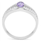 Sterling silver cocktail ring for women featuring a purple center stone and sparkling accents