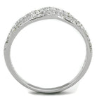 Sterling silver crossover ring for women with sparkling stones for elegant style