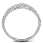 Sterling silver crossover ring for women with sparkling stones for elegant style