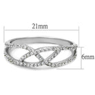 Sterling silver crossover ring for women featuring a sparkling design and elegant twist