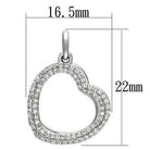 Sterling silver double heart pendant with sparkling stones and elegant design, perfect for any occasion