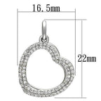 Sterling silver double heart pendant with sparkling stones and elegant design, perfect for any occasion