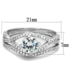 Elegant sterling silver engagement ring for women featuring a central diamond and sparkling side stones