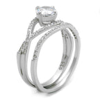 Elegant sterling silver engagement ring for women with sparkling center stone and intricate band design