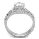 Sterling silver engagement ring for women featuring a sparkling round center stone and delicate side detailing
