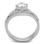 Sterling silver engagement ring for women featuring a sparkling round center stone and delicate side detailing