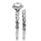 Sterling silver engagement ring for women with twisted band and sparkling center stone