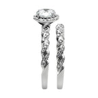 Elegant sterling silver engagement ring for women featuring a twisted band and sparkling center stone