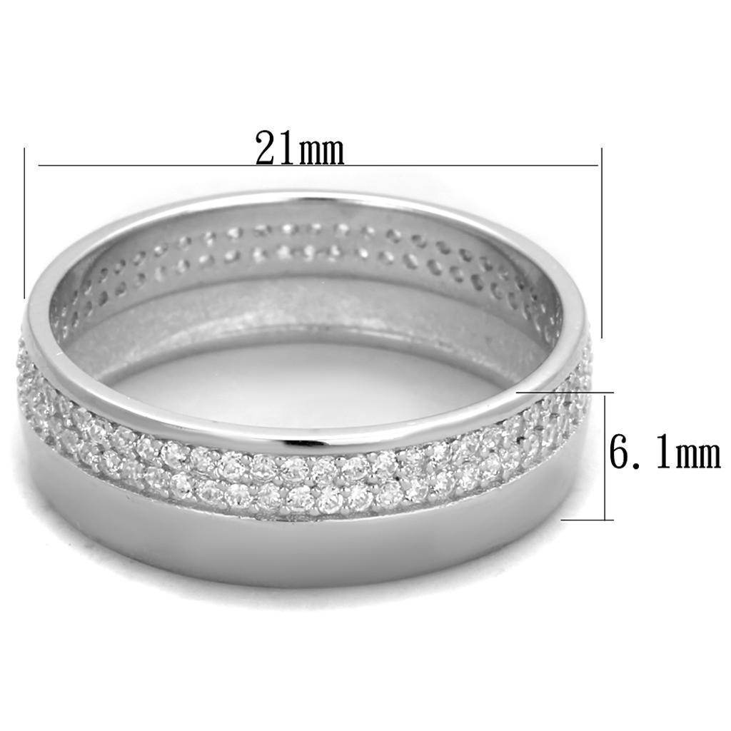 Sterling silver eternity band for women featuring a sleek design and sparkling inlay for elegant style