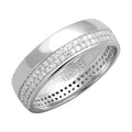 VacationGrabs sterling silver eternity band for women with a polished finish and sparkling details
