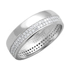 VacationGrabs sterling silver eternity band for women with a polished finish and sparkling details