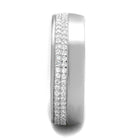 Elegant sterling silver eternity band for women featuring a sparkling diamond-like design