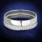 Elegant sterling silver eternity band for women with sparkling diamond accents for a timeless look
