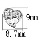 Sterling silver heart earrings for women featuring a star design and sparkling crystals