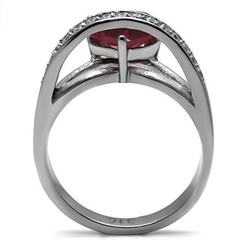Women's sterling silver ruby ring, elegant design for special occasions