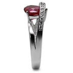 Women's sterling silver ruby ring, elegant design with sparkling accents