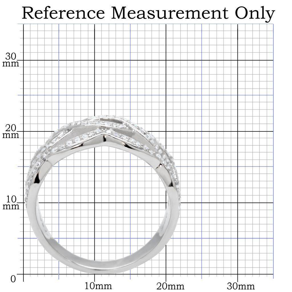 Sterling silver statement ring for women displayed with measurement guide for size reference