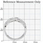 Sterling silver statement ring for women displayed with measurement guide for size reference