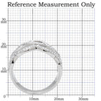 Sterling silver statement ring for women displayed with measurement guide for size reference