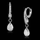 Sterling silver vacation jewelry earrings with sparkling crystals and teardrop design